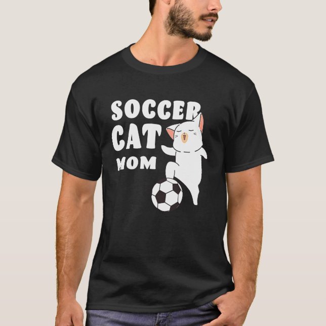 Fußball Katze Mutter  Katze Fußball T-Shirt (Vorderseite)