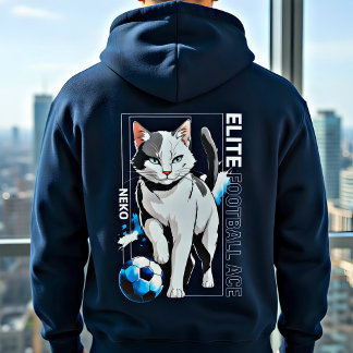 Fußball-Katze Süßes Design für Katzenliebhaber & F Hoodie