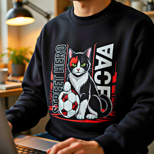 Fußball-Katzenliebhaber-T-Shirt – Lustiges Fußball Sweatshirt