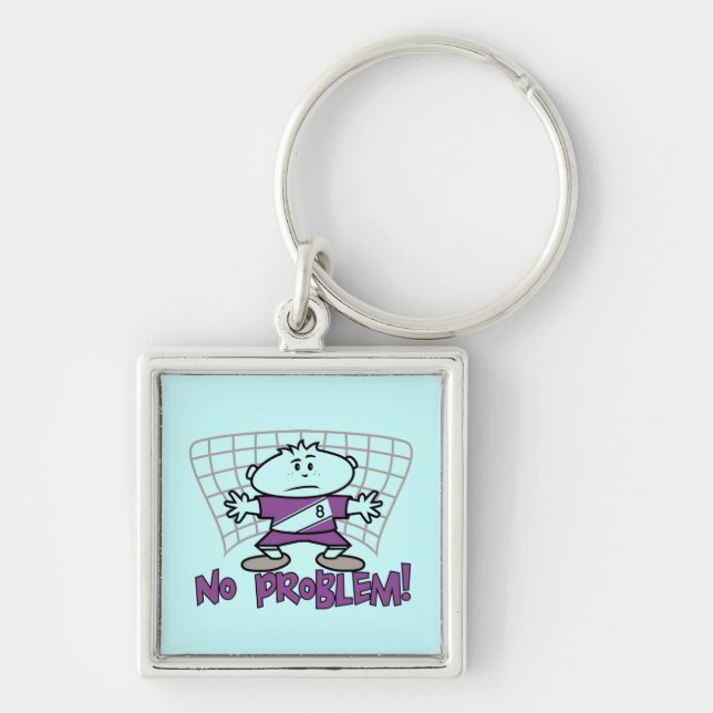 Fußball keine Problem-T - Shirts und Geschenke Schlüsselanhänger (Vorne)