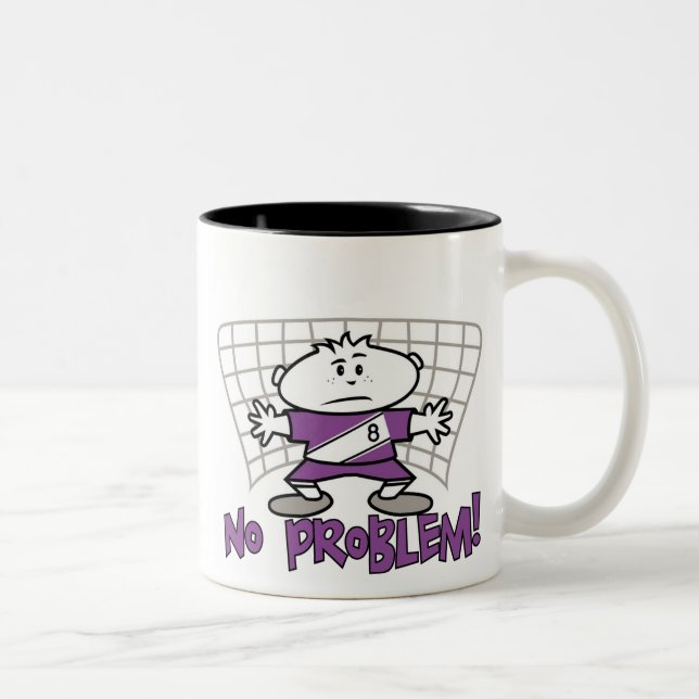 Fußball keine Problem-T - Shirts und Geschenke Zweifarbige Tasse (Rechts)
