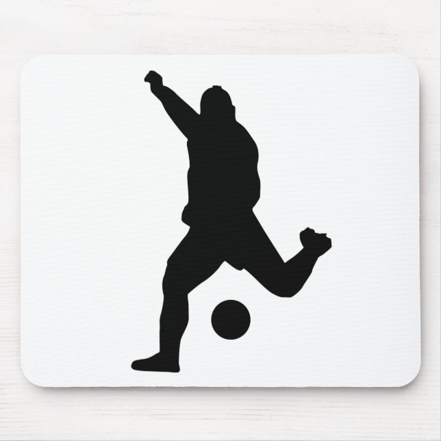 Fußball-Kick-Silhouette Mousepad (Vorne)