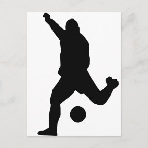 Fußball-Kick-Silhouette Postkarte