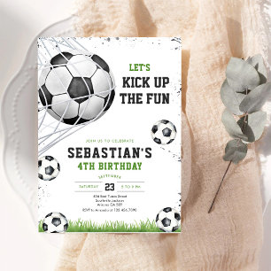 Fußball-Kick-Up-The-Fun-Kinder-Geburtstagseinladun Einladung
