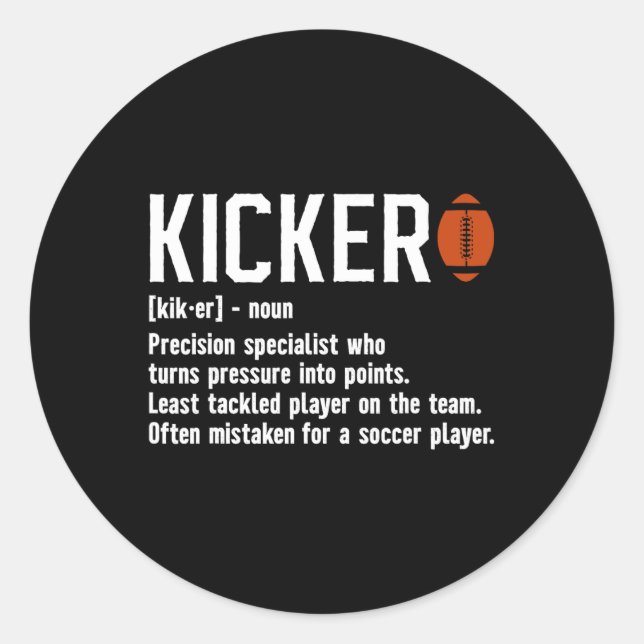 Fußball-Kicker Definition Kicker Fußball Placeki Runder Aufkleber (Vorderseite)