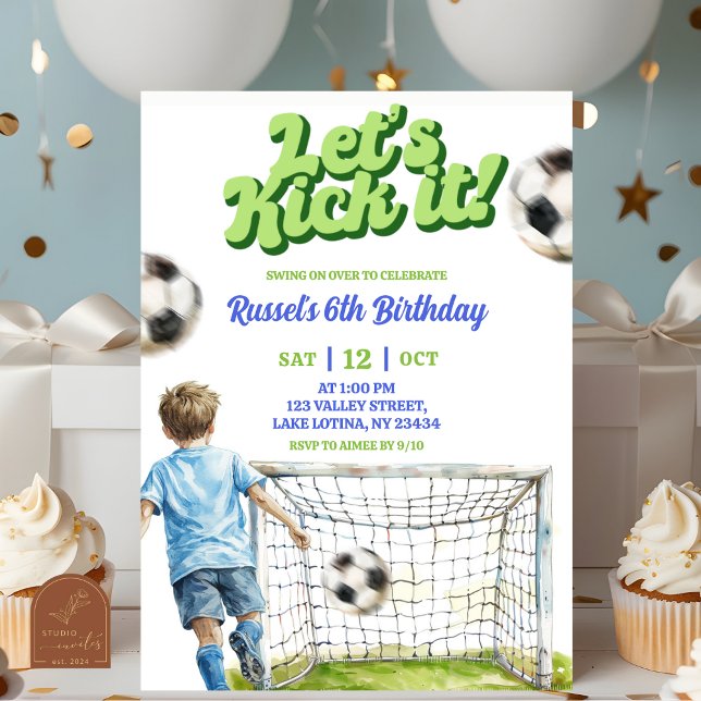 Fußball-Kickoff einiger Spaß Junge Geburtstag Einladung (Von Creator hochgeladen)