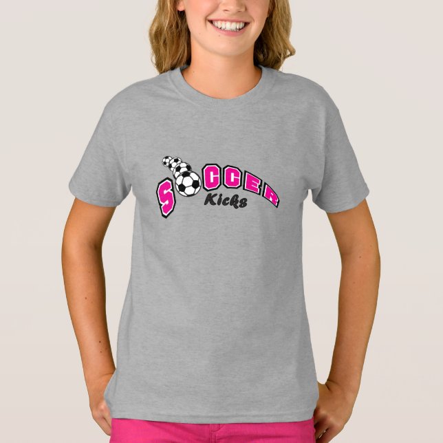 Fußball-Kicks - Hot Pink T-Shirt (Vorderseite)