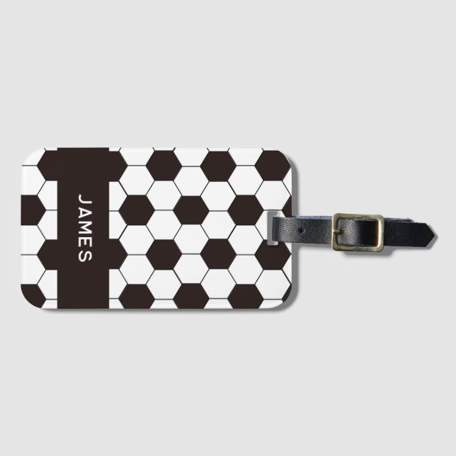 Fußball Kinder Fußball Fußball Muster Fußball Gebu Gepäckanhänger (Vorderseite (Horizontal))