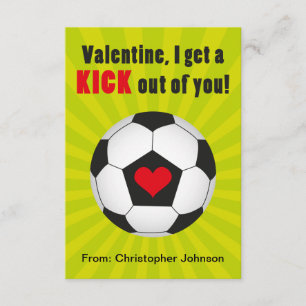 Fußball-Klassenzimmer Valentine Karte für Kinder
