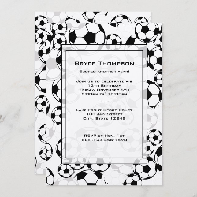 Fußball-Klassische Party Einladung (Vorne/Hinten)