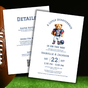 Fußball Kleiner Quarterback Baby Shower QR Code Einladung