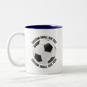 Fußball & Kleiner Text NAVY BLAU 11oz Custom Zweifarbige Tasse