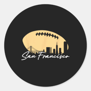 Fußball-Kontur Ihrer Stadt San Fran Runder Aufkleber