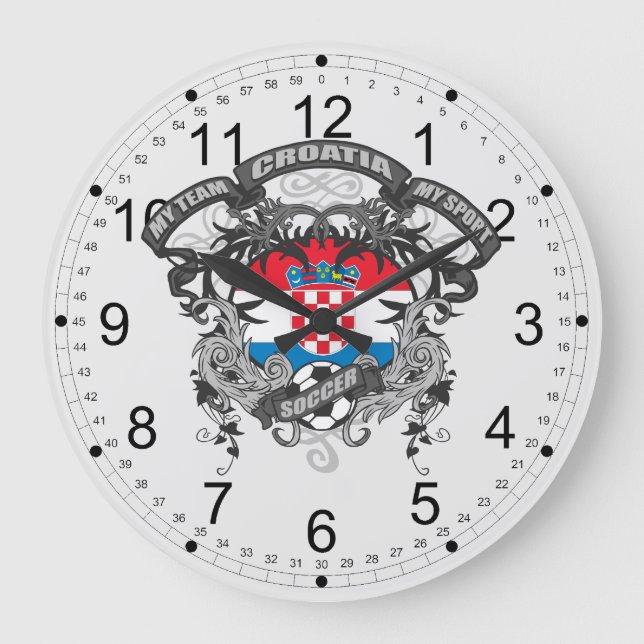 Fußball Kroatien Große Wanduhr (Vorderseite)