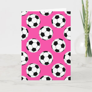 Fußball-Kugelmuster rosa Karte