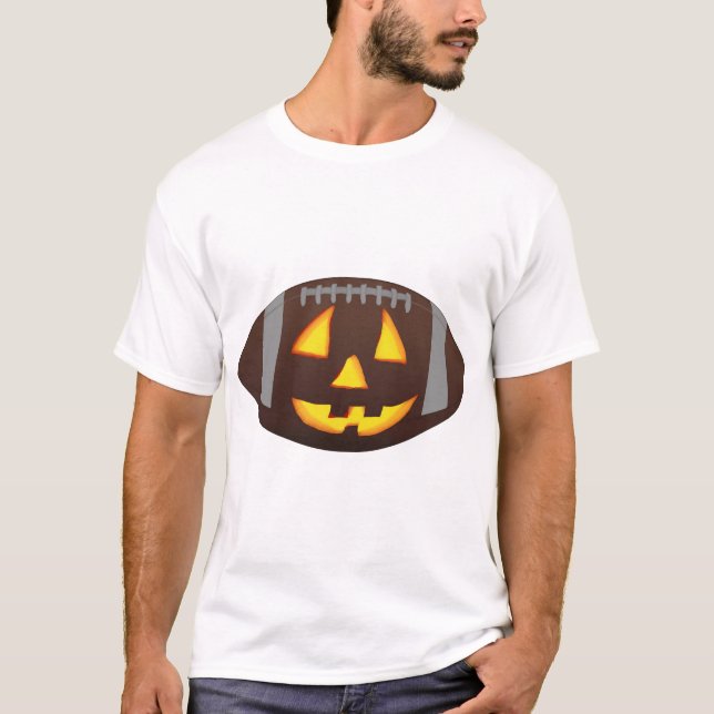 Fußball-Kürbismaske T-Shirt (Vorderseite)