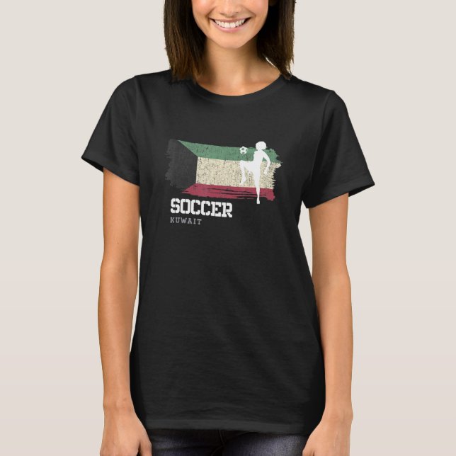 Fußball Kuwait Flag Football Womens Soccer Girls T-Shirt (Vorderseite)