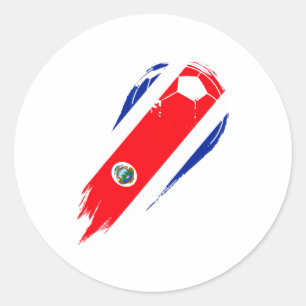 Fußball Landesflagge Costa Rica T-Shirt Runder Aufkleber