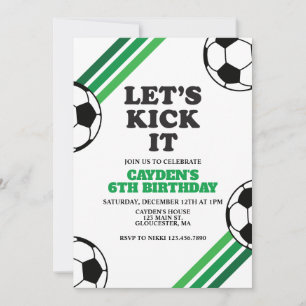 Fußball Lass uns grün kicken Geburtstag Einladung