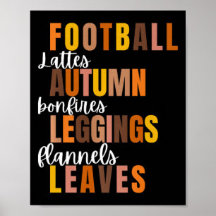 Fußball Lattes Herbst Brände Leggings Flannel L Poster