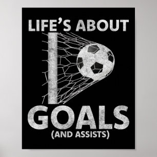 Fußball Leben dreht sich um Tore Fußballfans Spiel Poster