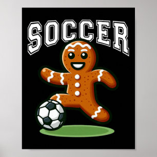 Fußball Lebkuchen spielt Fußball Weihnachten Xmas Poster