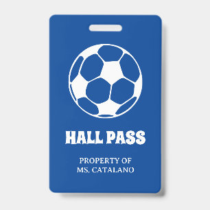 Fußball-Lehrer-Hall-Pass Schulfarben Ausweis