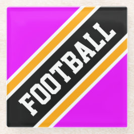 FUSSBALL Leichtathletische, hellrosa, schwarzblaue Glasuntersetzer