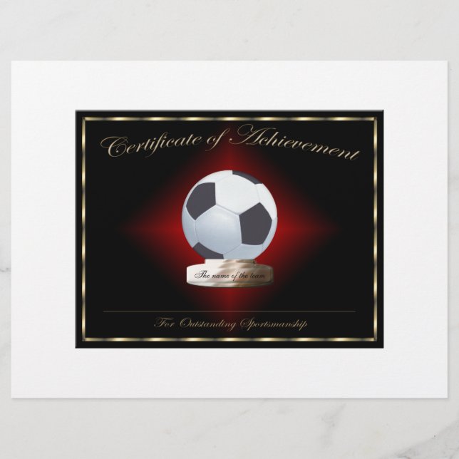 Fußball-Leistungsbescheinigung (Vorderseite)