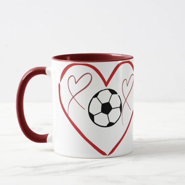 Fußball-Liebe Herz  Tasse (Links)