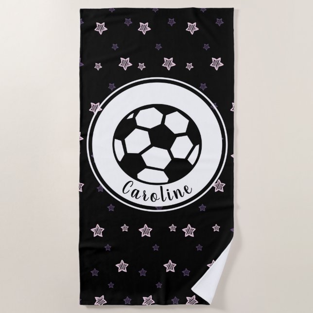 Fußball-Liebe Niedlich Star Pattern Girls Personal Strandtuch (Vorderseite)