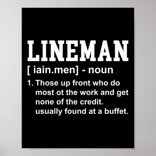 Fußball Lineman Definition Funny Offensive Linema Poster (Vorne)