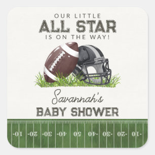 Fußball-Little-All-Star-Touchdown-Baby-Party Quadratischer Aufkleber