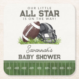 Fußball Little All Star Touchdown Babyparty Rechteckiger Pappuntersetzer