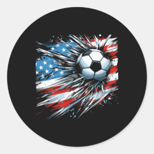 Fußball Ll 4. Juli Jungen Amerikanische Flagge Pat Runder Aufkleber