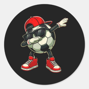 Fußball Ll Dabbing Lustiger Fußballspieler Runder Aufkleber