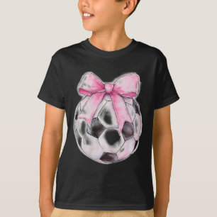 Fußball Ll Rosa Kokette Schleife Zierliche Schleif T-Shirt