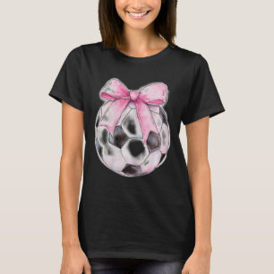 Fußball Ll Rosa Kokette Schleife Zierliche Schleif T-Shirt