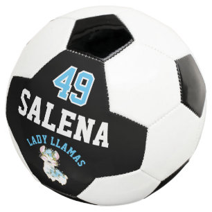 Fußball-Llama - Blau, Schwarz und Weiß Fußball