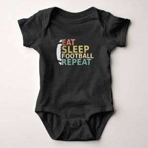 Fußball Lover Eat Sleep Football Wiederholung Baby Strampler