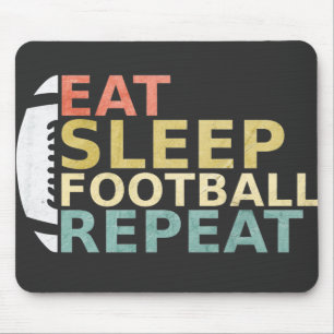 Fußball Lover Eat Sleep Football Wiederholung Mousepad