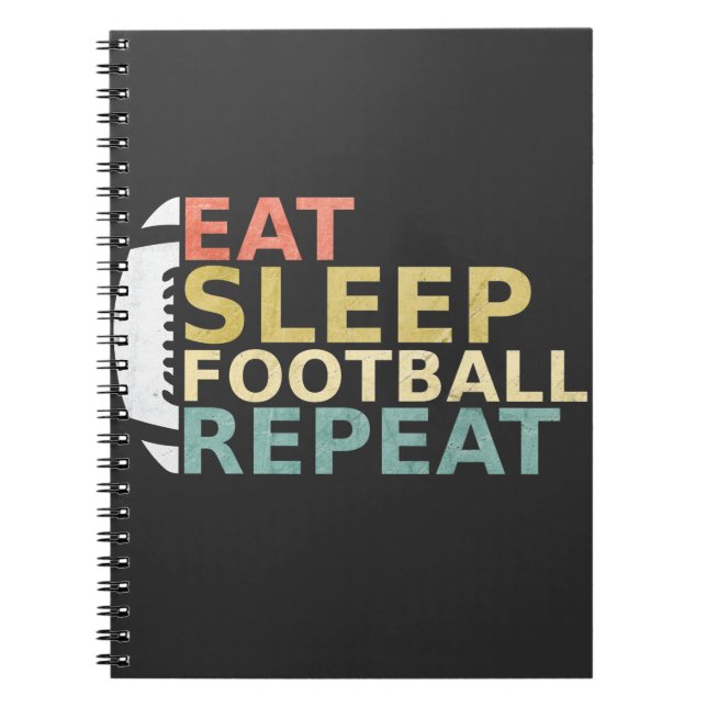 Fußball Lover Eat Sleep Football Wiederholung Notizblock (Vorderseite)