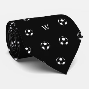Fußball-Lover-Geschenk Monogram-Initialen Schwarz Krawatte