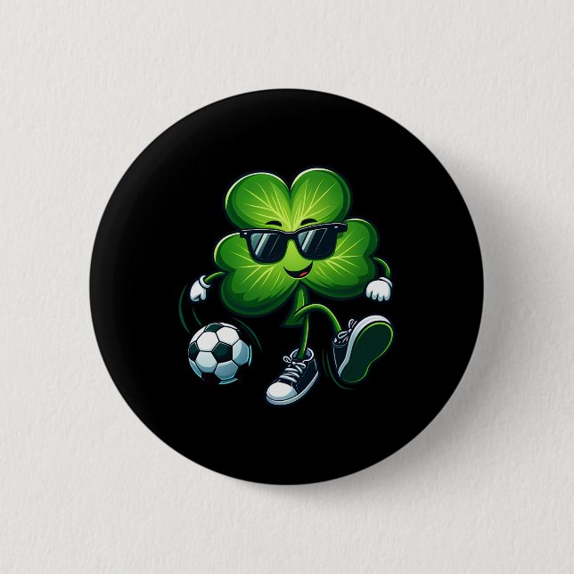 Fußball Lovers Players St Patricks Kleeblatt Männe Button (Vorderseite)