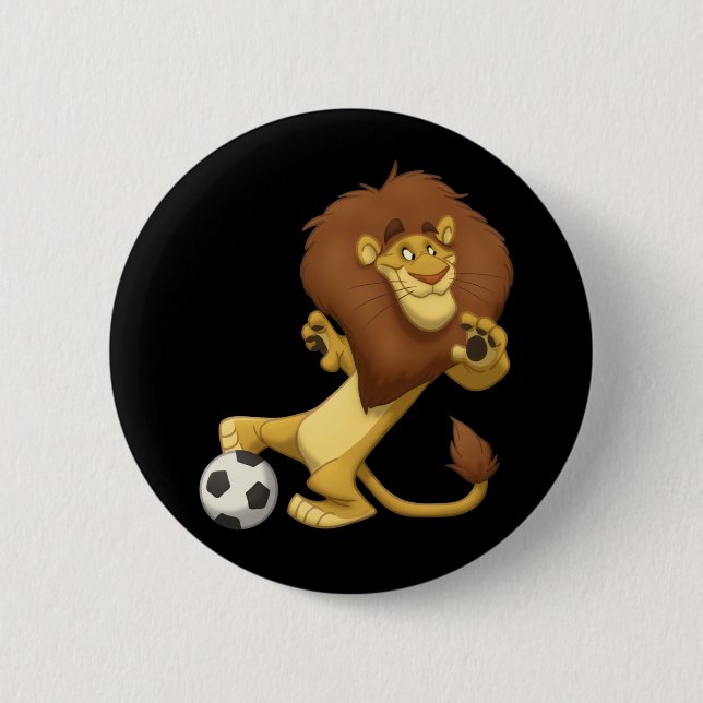 Fußball-Löwe-Knopf Button (Vorderseite)