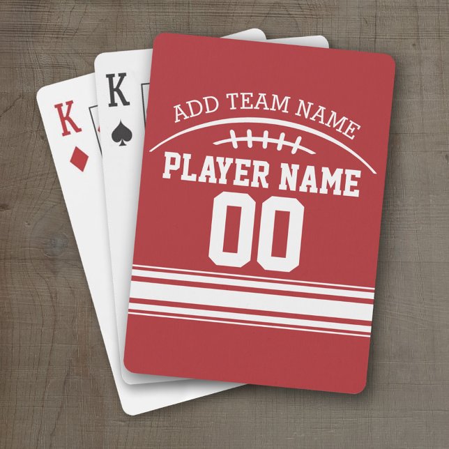 Fußball-Lüfter mit Individuelle Name und Anzahl Spielkarten (Personalized Playing Cards - Football  Design)