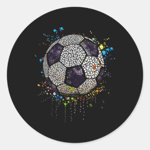 Fußball Lustige Punkt-Tag-Shirts für Kinder Männer Runder Aufkleber