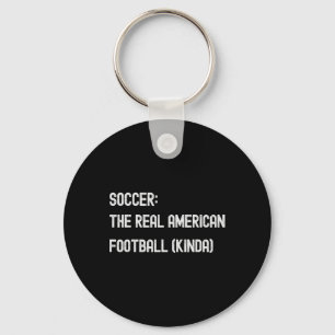 Fußball lustiger amerikanischer Fan spielt Spielwi Schlüsselanhänger