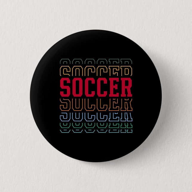 Fußball Lustiger mehrschichtiger Text Team Spieler Button (Vorderseite)