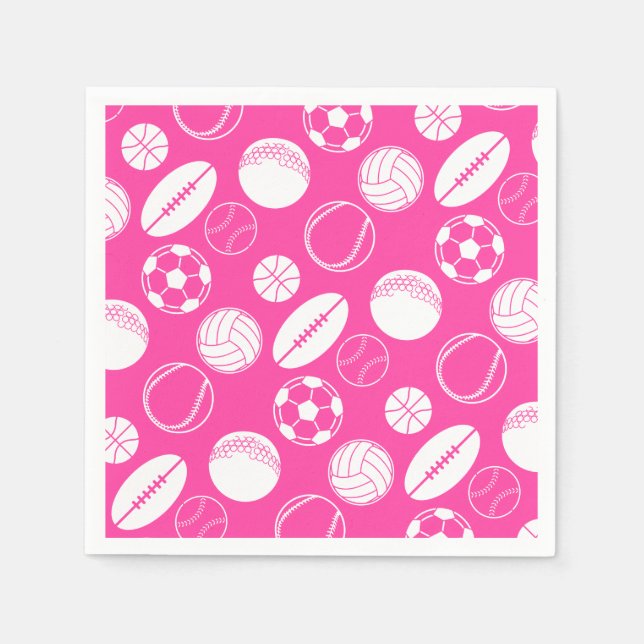 Fußball-Mädchen Ball Sport pink Serviette (Vorderseite)